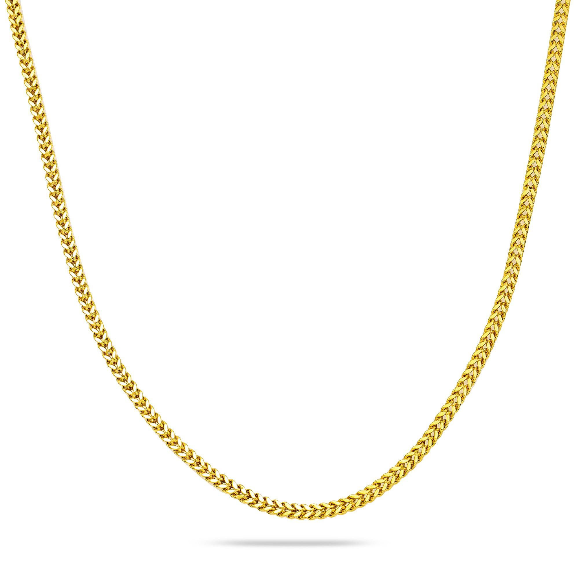 10k Yellow Gold 2.35mm Hollow Box Franco Chain Available In Sizes 18"-26"