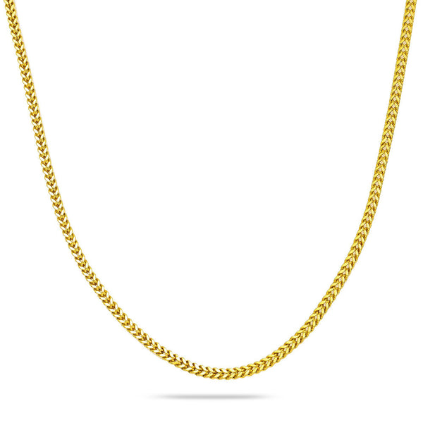 10k Yellow Gold 2.35mm Hollow Box Franco Chain Available In Sizes