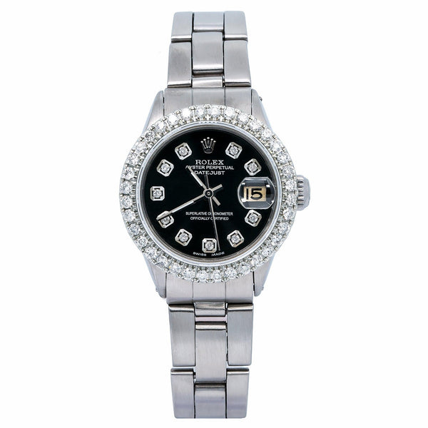 Rolex Datejust 26MM 6516 Black Diamond Dial Diamond Bezel