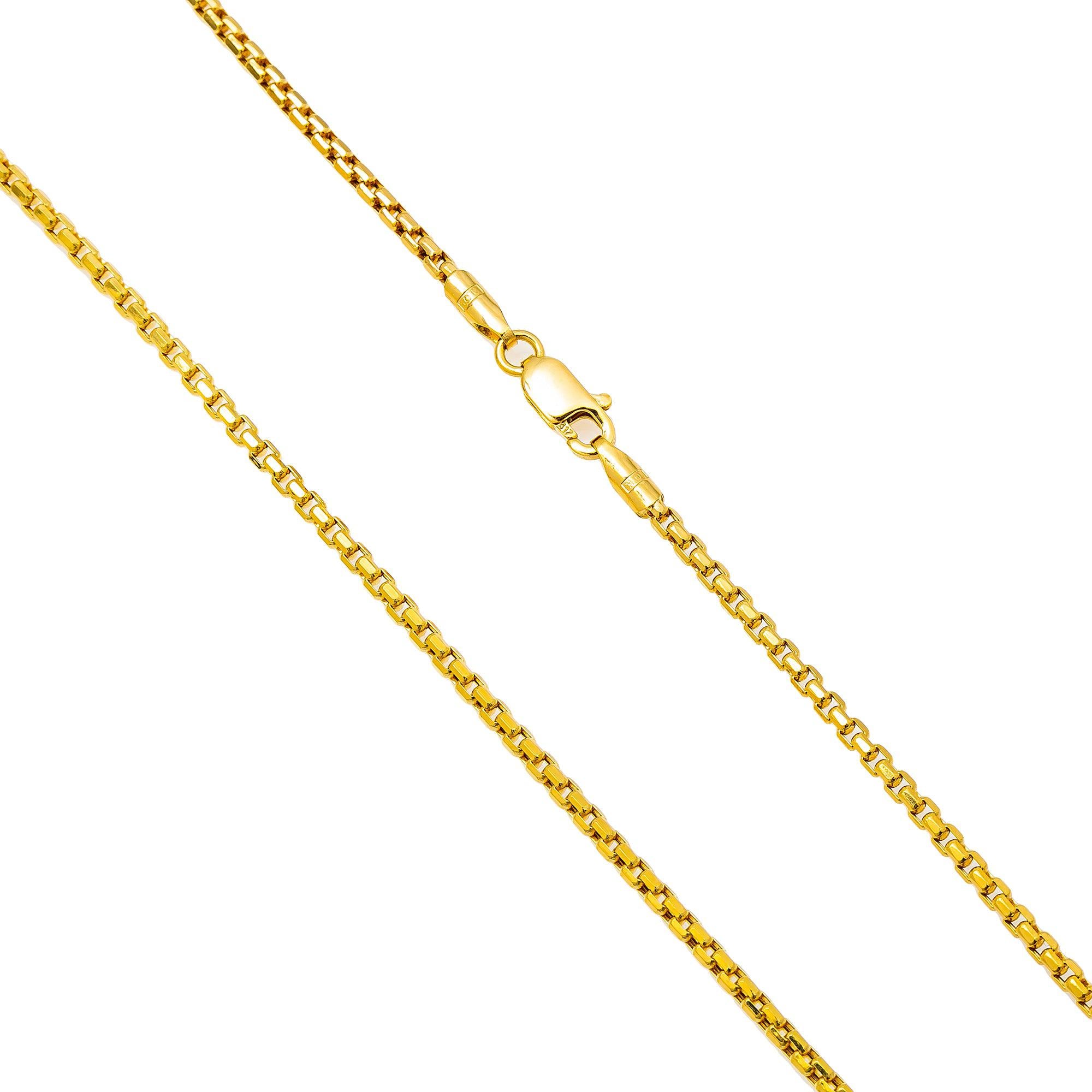 10k Yellow Gold 2.3mm Hollow Box Chain Available In Sizes 18"-28"