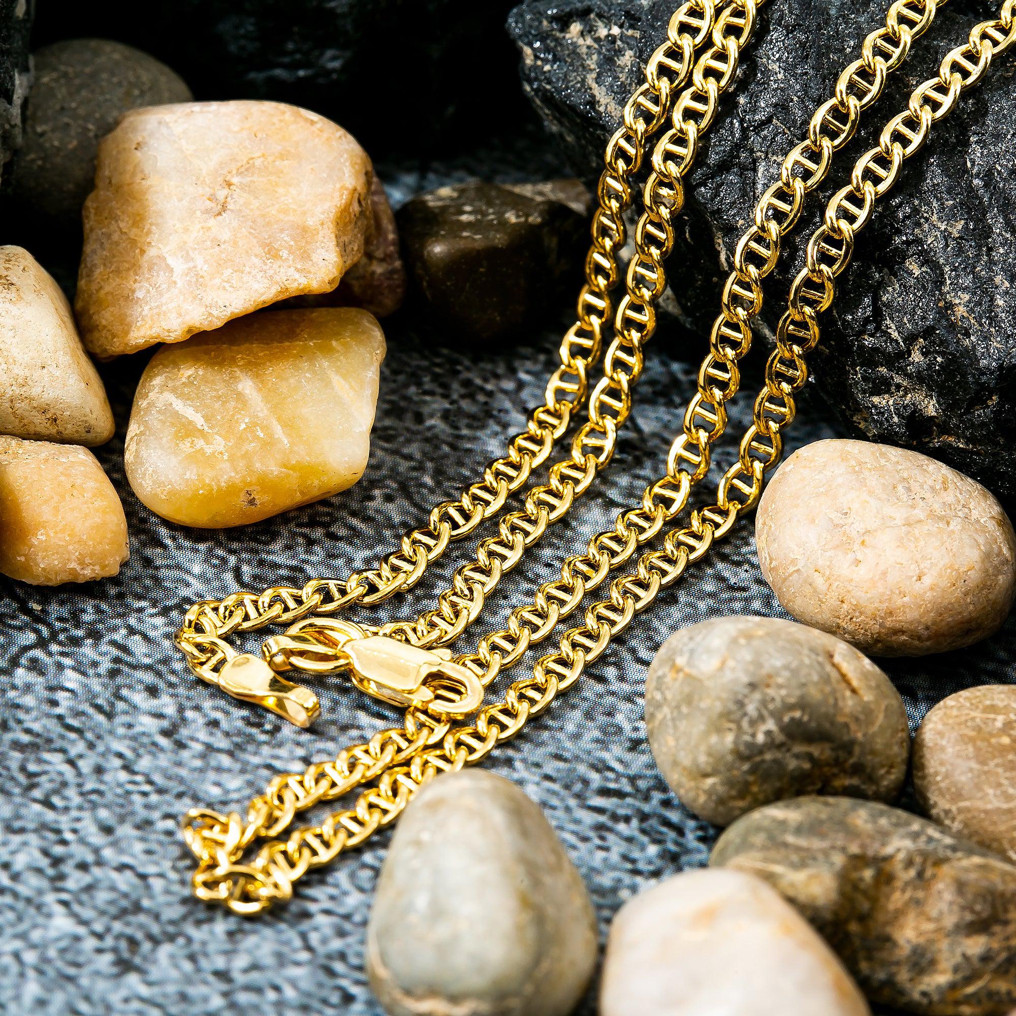 14k Yellow Gold 3mm Fancy Chain Available In Sizes 18"-26"