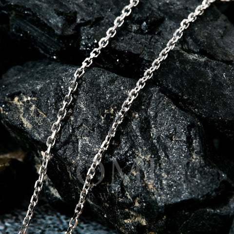 14k White Gold 2mm Fancy Chain Box Available In Sizes 18