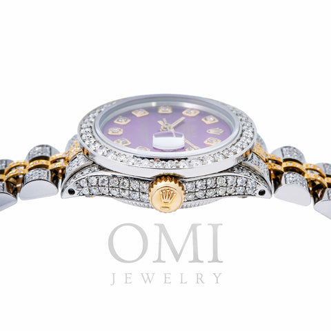 Rolex Datejust 26MM Purple Diamond Dial With Two Tone Bracelet