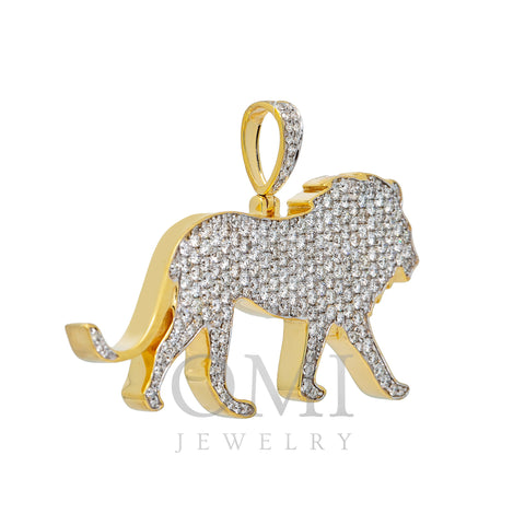 10K YELLOW GOLD DIAMOND LION PENDANT