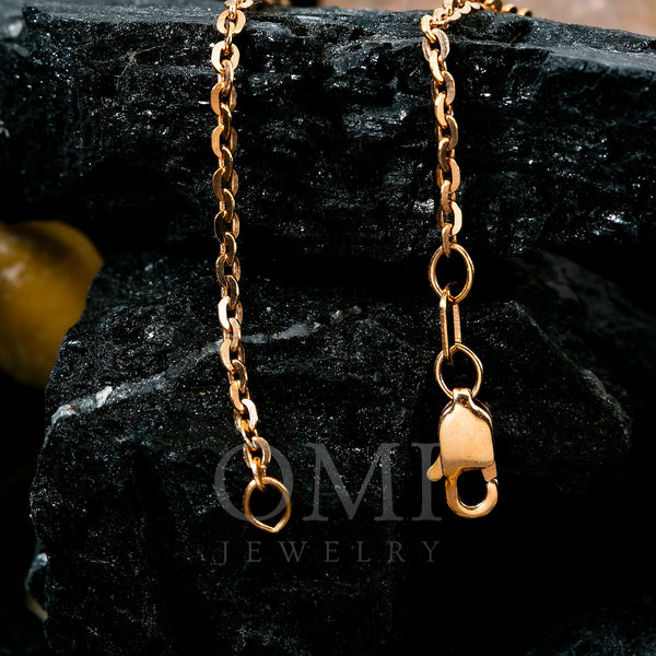 14k Rose Gold 2mm Fancy Chain Available In Sizes 18