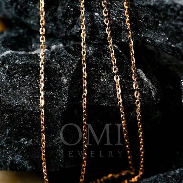 14k Rose Gold 1mm Box Chain Available In Sizes 18