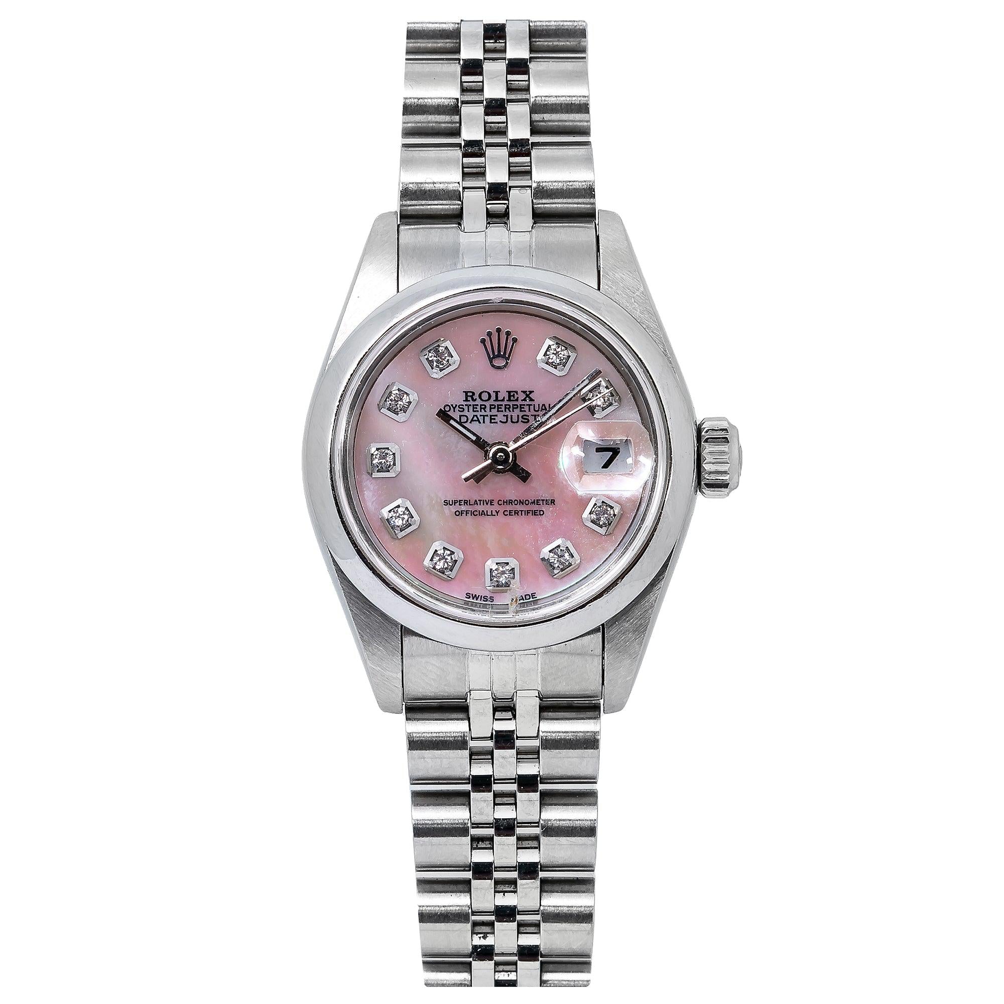 26mm Rolex Mens Watch Sizes Rolex Datejust 26MM Pink Diamond Dial