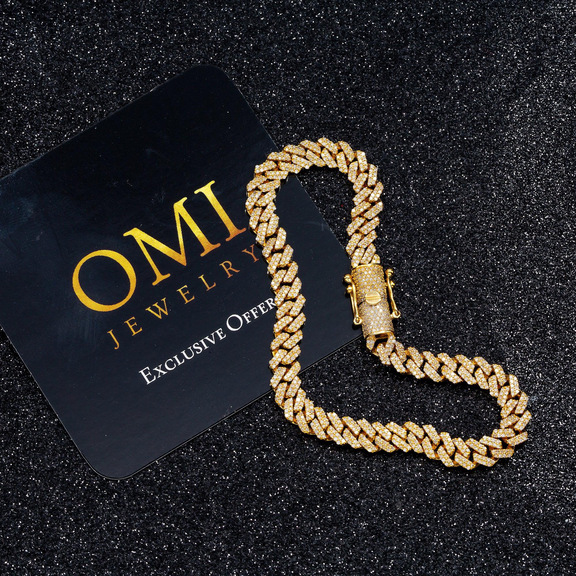 10K GOLD MIAMI CUBAN LINK 6MM BRACELET WITH DIAMONDS 2.35 CT