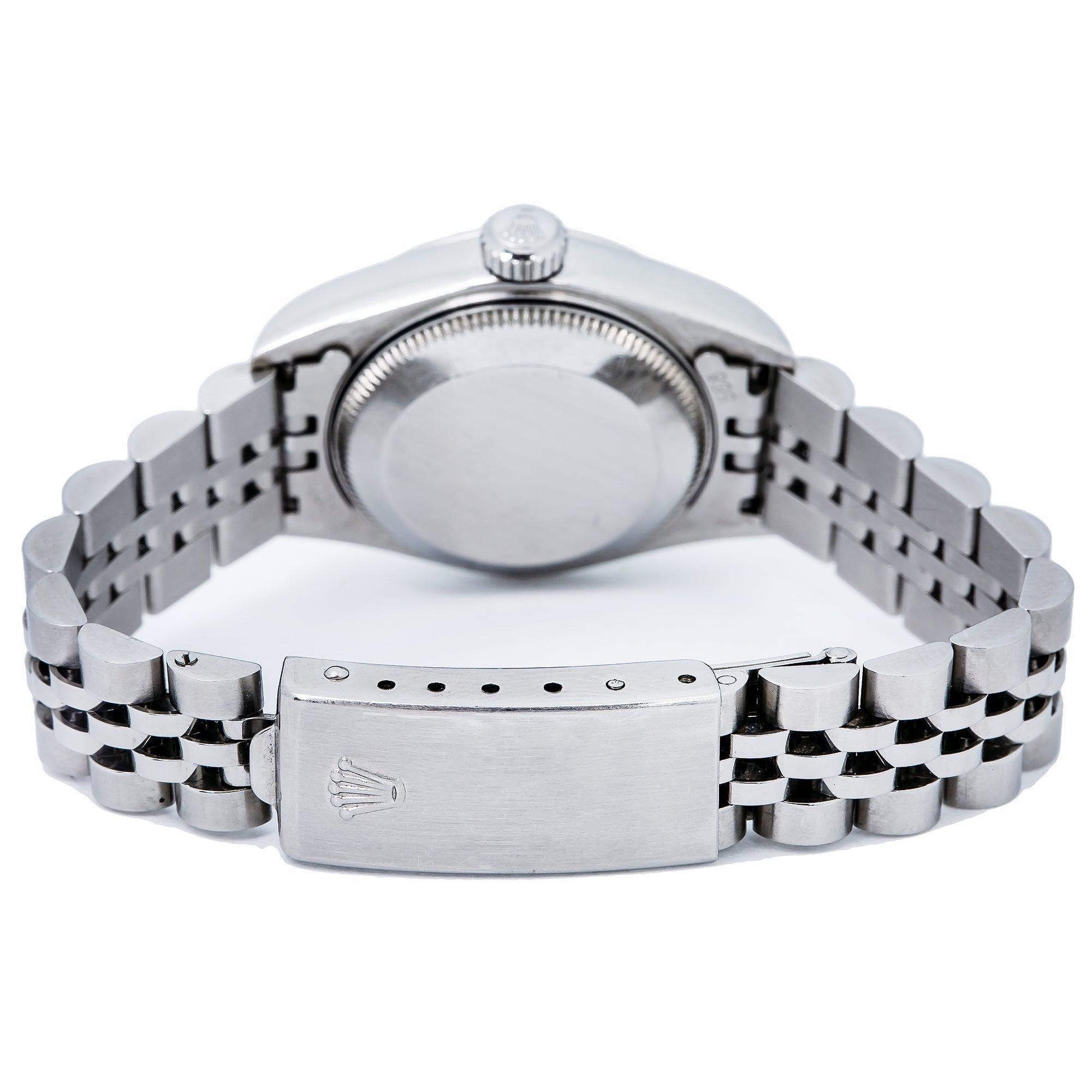 Rolex Datejust 26MM 6916 Pink Mother of Pearl Diamond Dial Smooth Bezel Stainless Steel Jubilee Bracelet