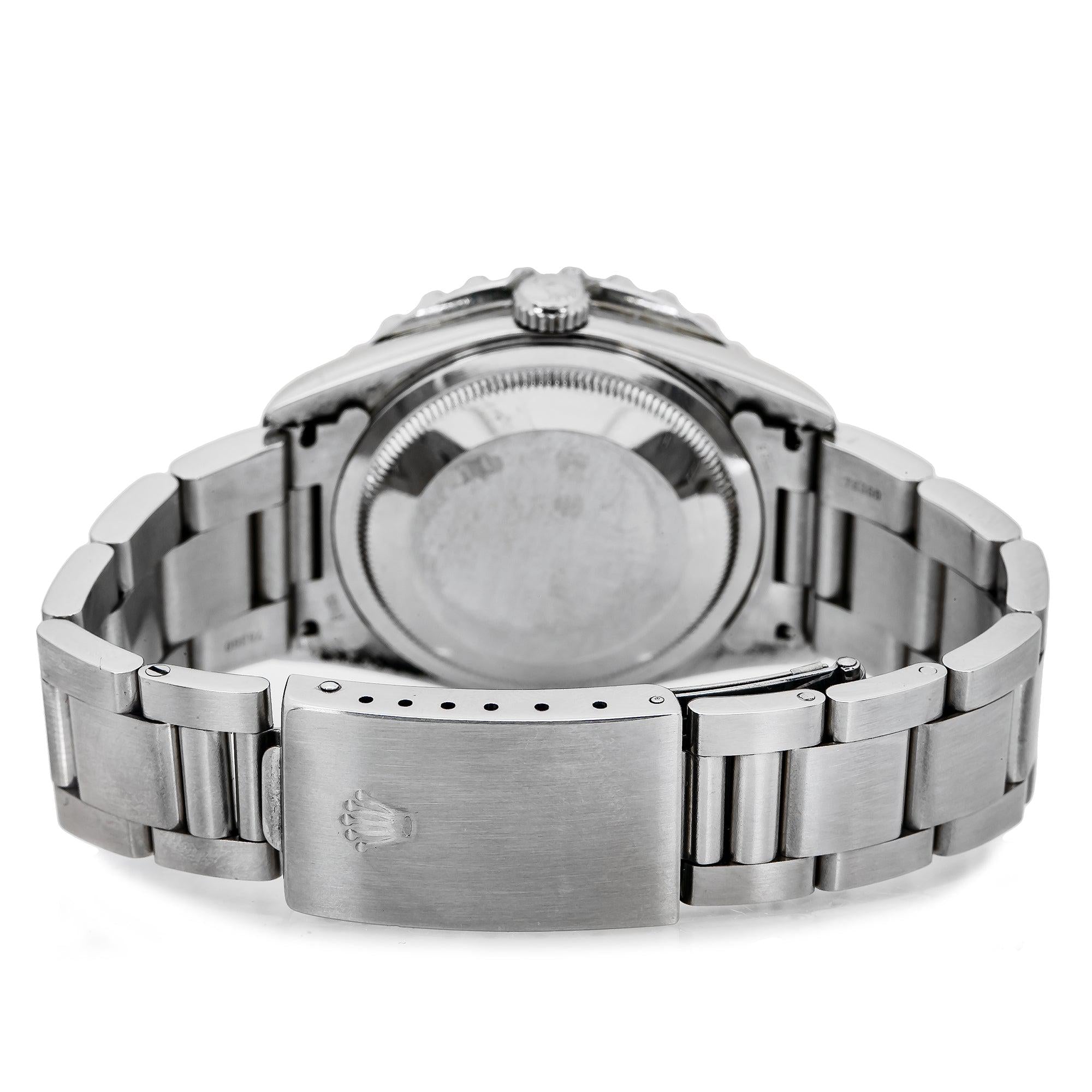 Rolex Datejust 36MM 16200 Black Diamond Dial Diamond Bezel Stainless Steel Oyster Bracelet 4ct