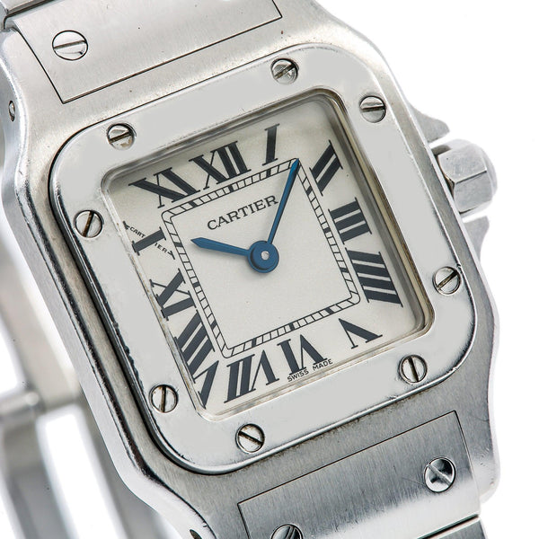 Cartier Santos Galbee W20056D6 24MM White Dial With Stainless Steel Br OMI Jewelry