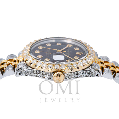 Rolex Datejust 1601 36MM Burgundy Diamond Dial With Two Tone Bracelet