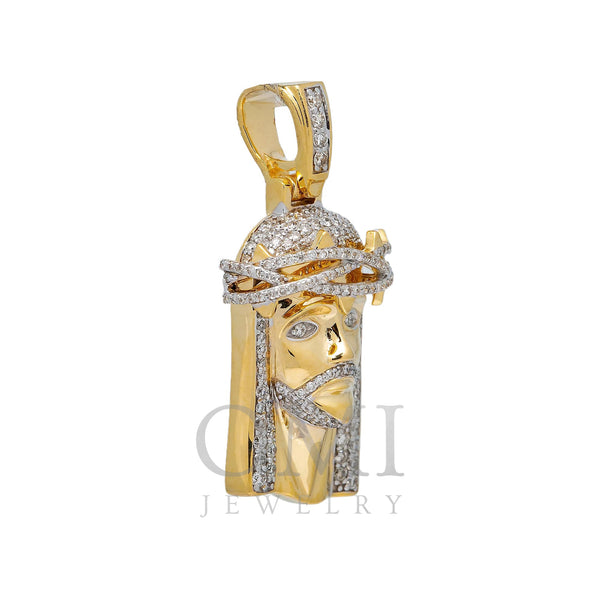 10K YELLOW NUMBER 3 PENDANT WITH 0.85 CT DIAMONDS - OMI Jewelry