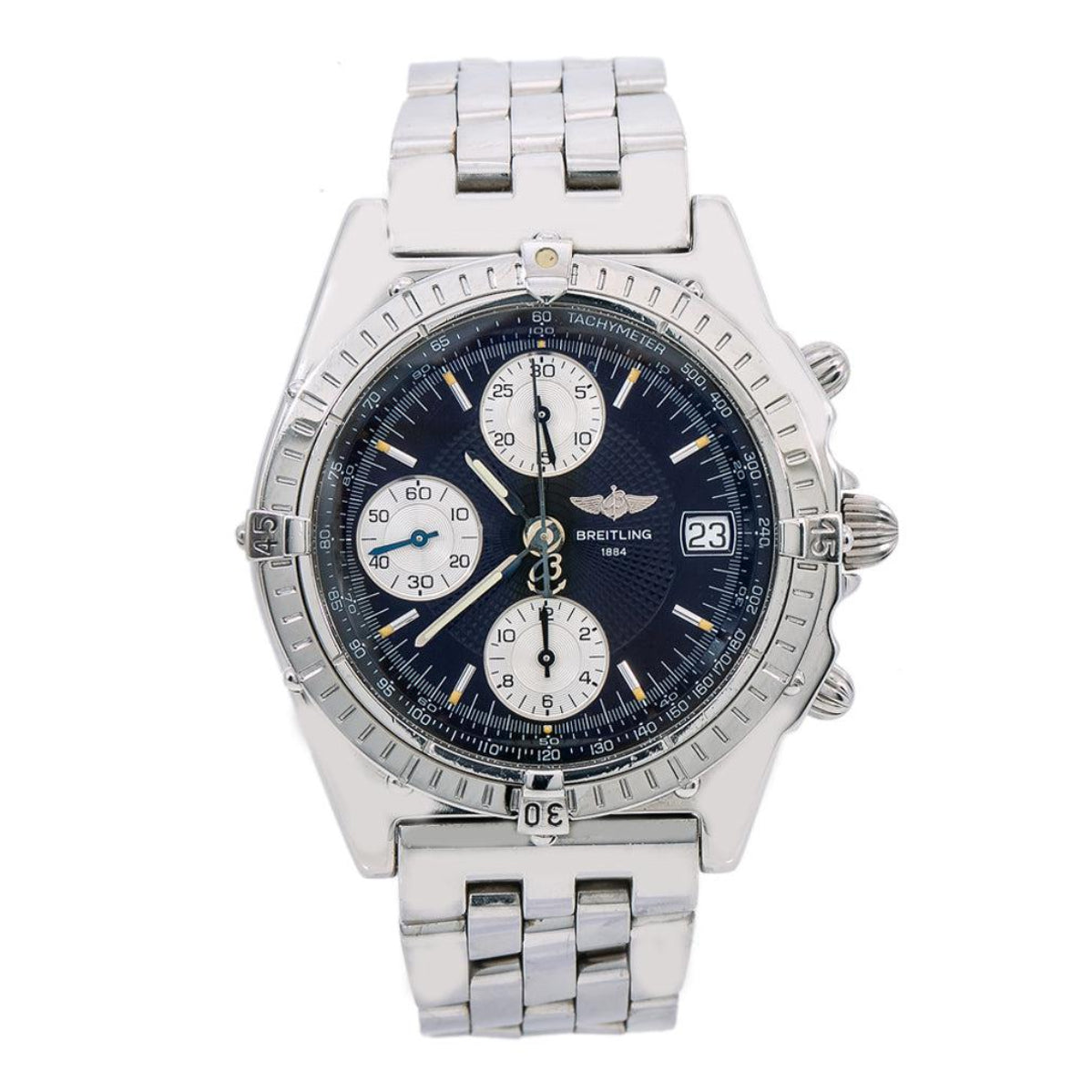 Breitling Chronomat 40MM A13050 Black Dial Stainless Steel Bracelet