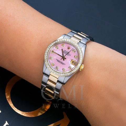 Rolex Datejust 6827 31MM Pink Diamond Dial With Two Tone Bracelet