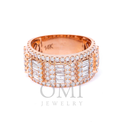 14K ROSE GOLD RING WITH 2.93 CT BAGUETTE DIAMONDS