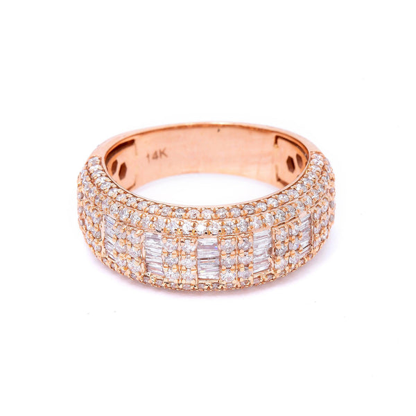 14K ROSE GOLD RING WITH 2.03 CT BAGUETTE DIAMONDS