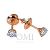 Small 14K Rose Gold  Unisex  Round Shaped  Diamond Earrings