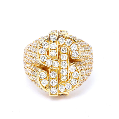 14K YELLOW GOLD RING WITH 4.65 CT  DIAMONDS