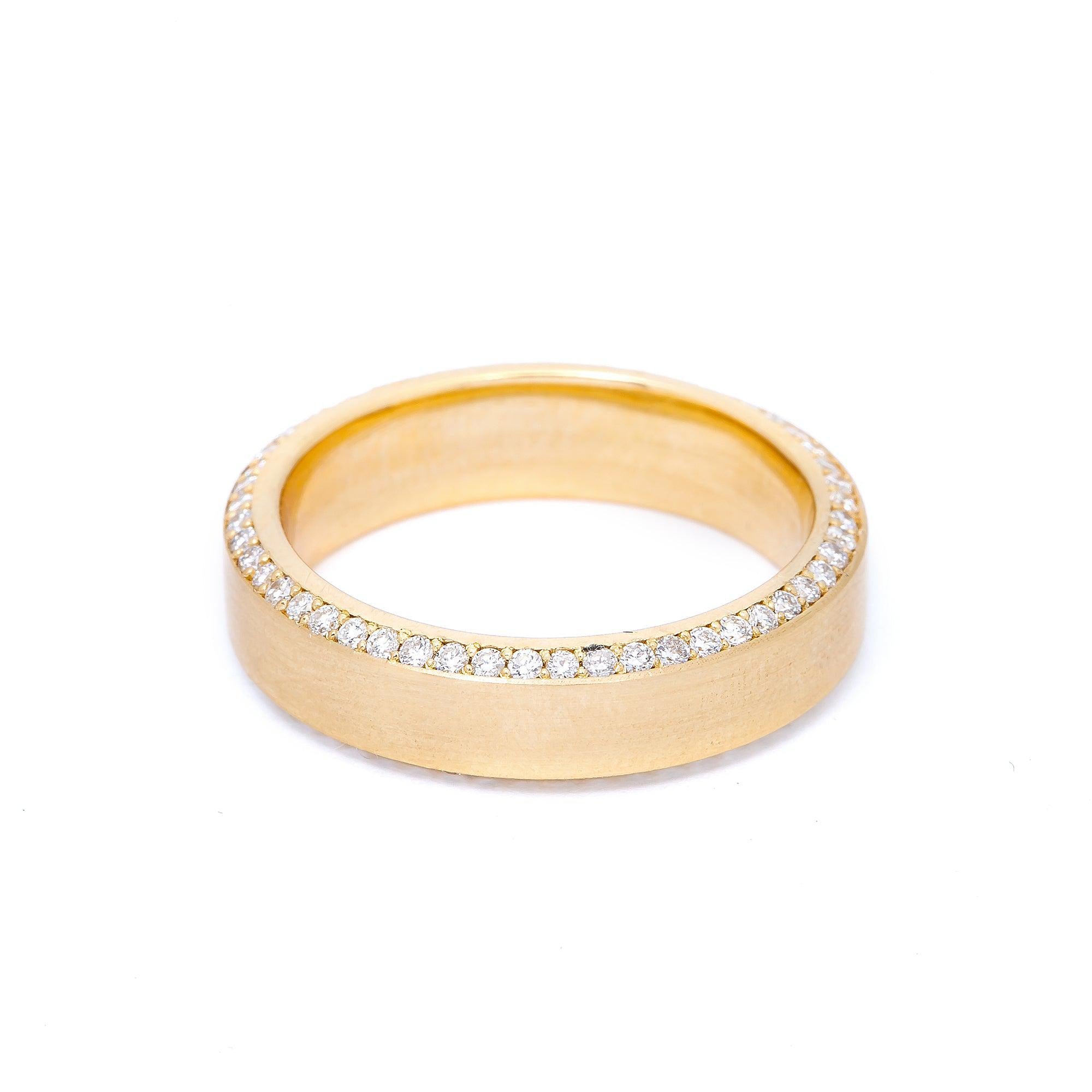 14K YELLOW GOLD RING WITH 0.98 CT  DIAMONDS
