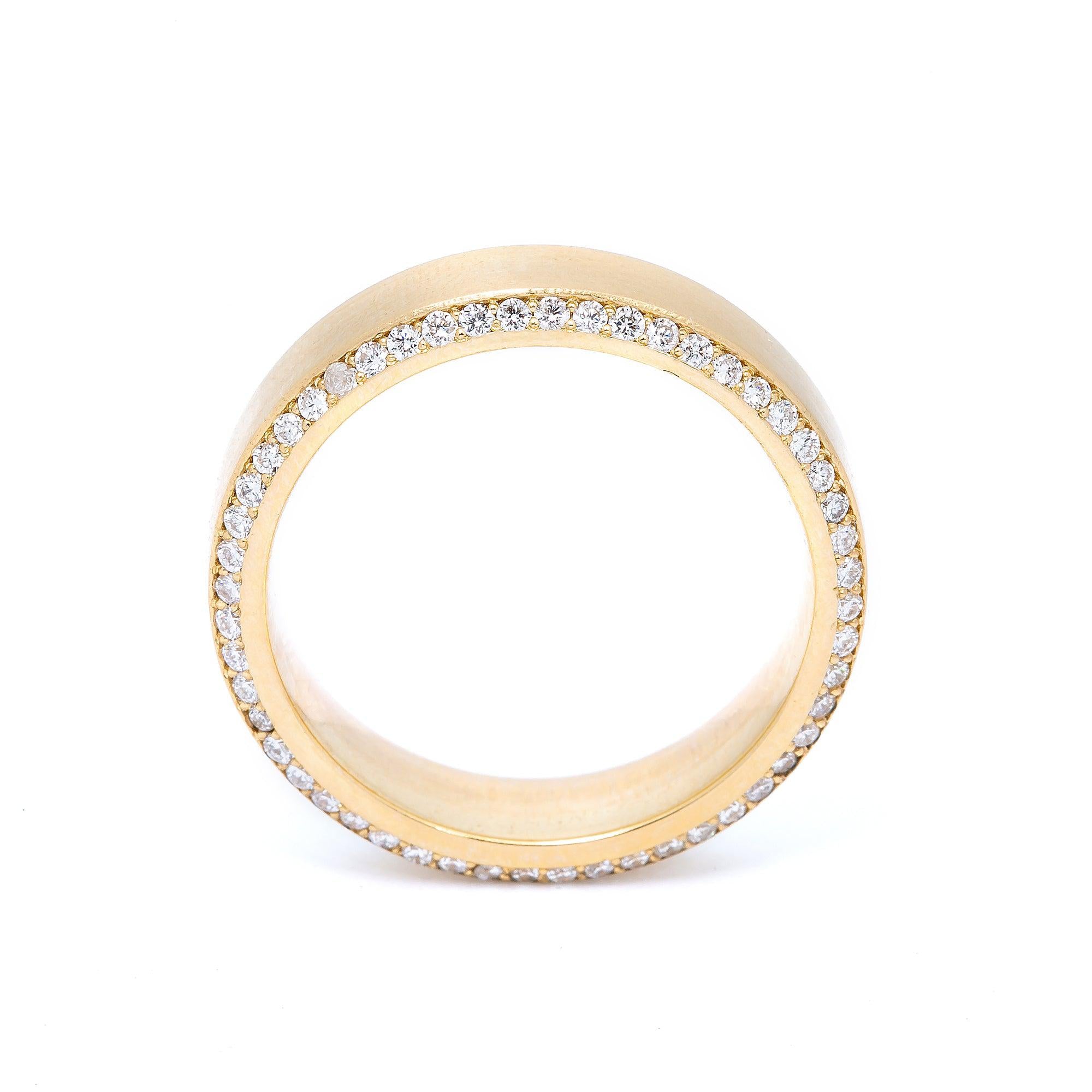 14K YELLOW GOLD RING WITH 0.98 CT  DIAMONDS