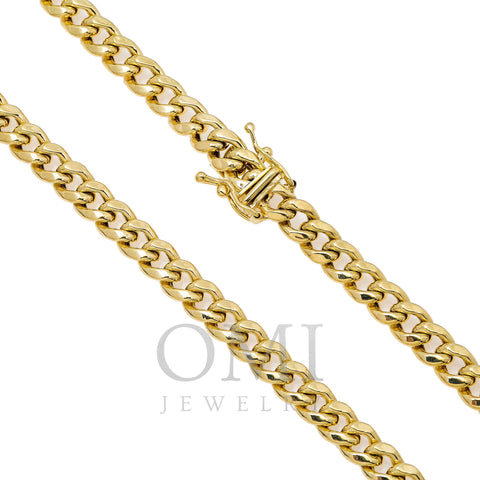 10k Yellow Gold 5mm Hollow Cuban Link Available In Sizes 18