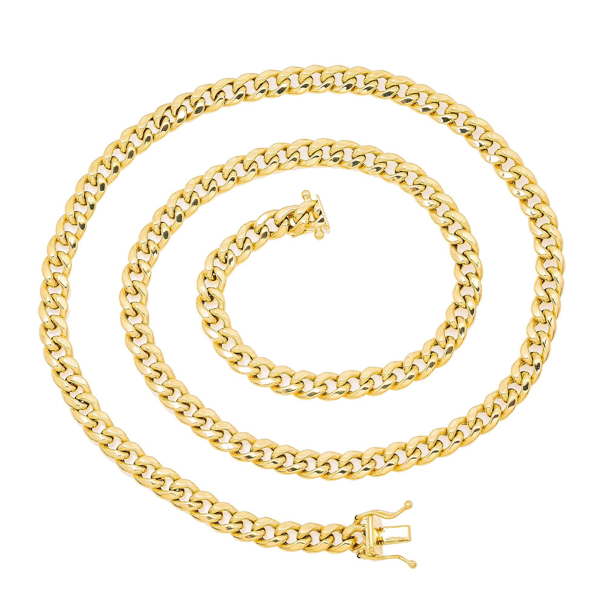 10k Yellow Gold 5mm Hollow Cuban Link Available In Sizes 18"-26"
