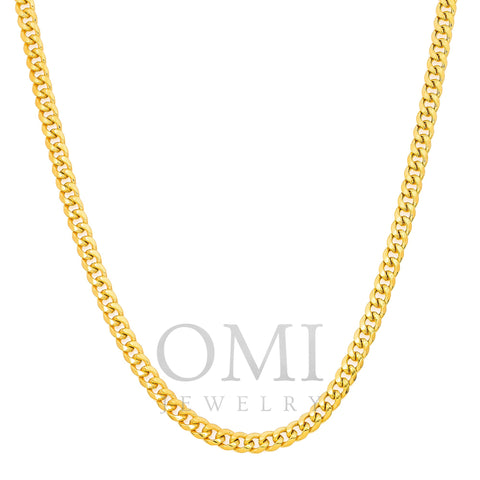 10k Yellow Gold 4mm Hollow Cuban Link Available In Sizes 18