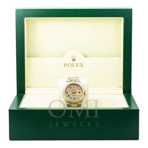 Rolex Datejust 16233 36MM Champagne Diamond Dial With Two Tone Jubilee Bracelet