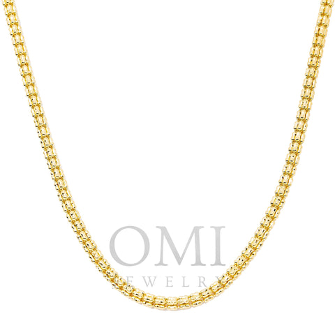 10K Yellow Gold 3.78mm Ice Chain Available In Sizes 18