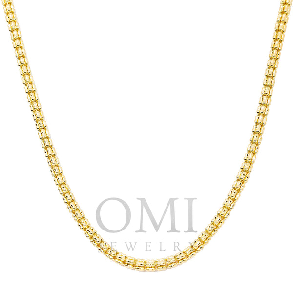 10K Yellow Gold 3.78mm Ice Chain Available In Sizes 18