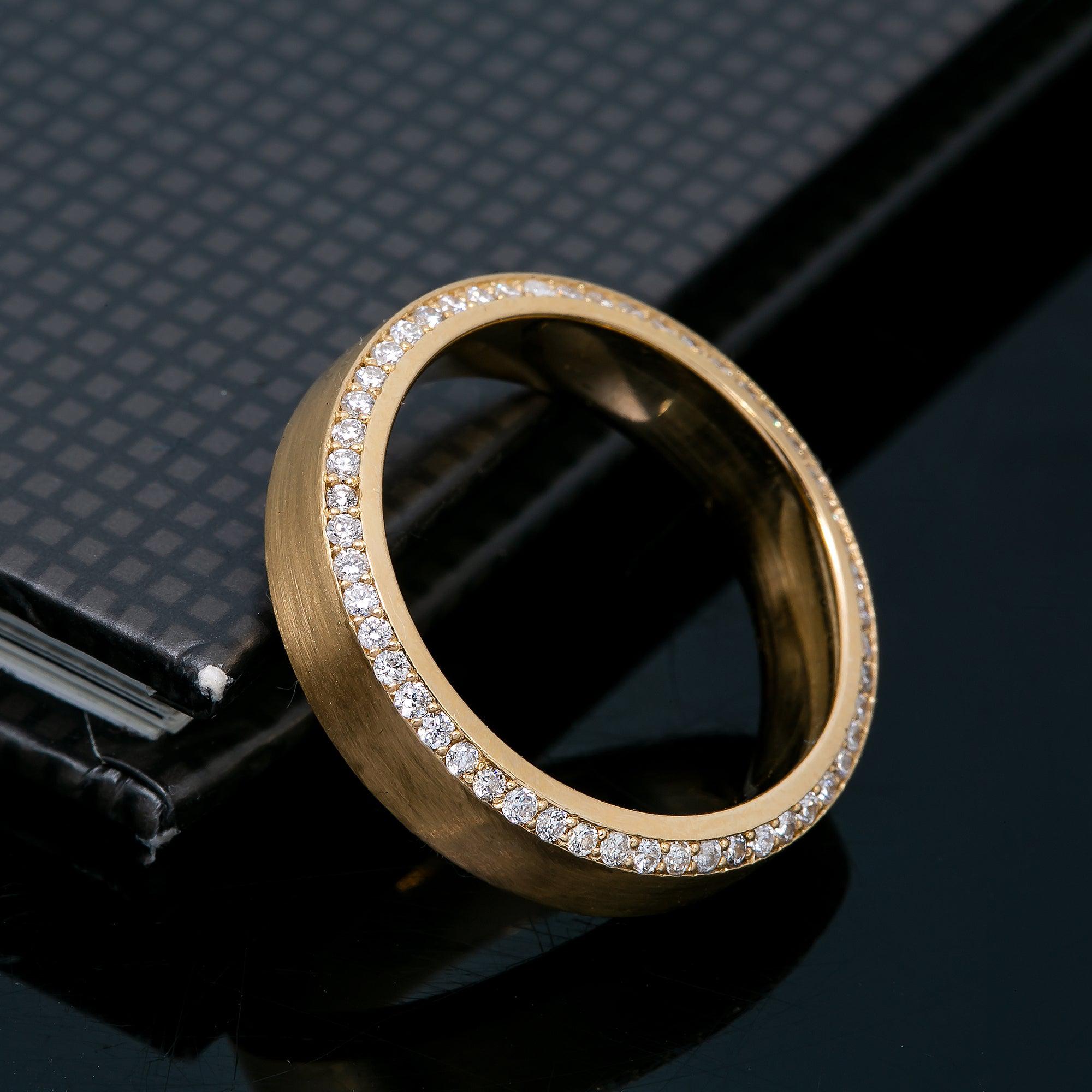 14K YELLOW GOLD RING WITH 0.98 CT  DIAMONDS