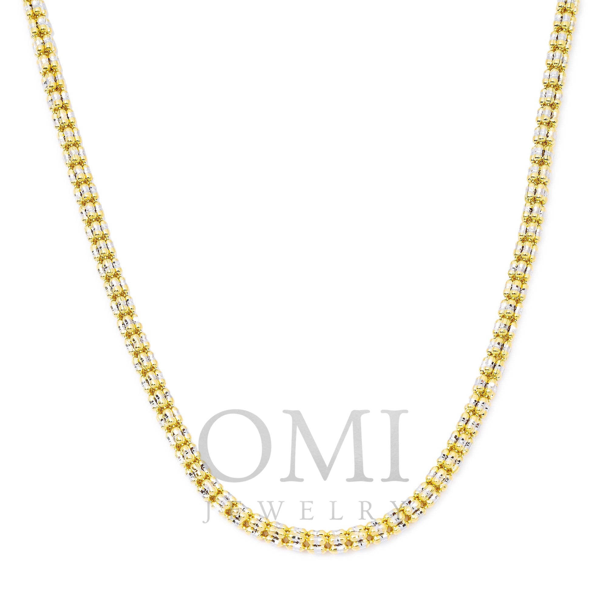 10K Yellow Gold  3.16mm Ice Chain Available In Sizes 18