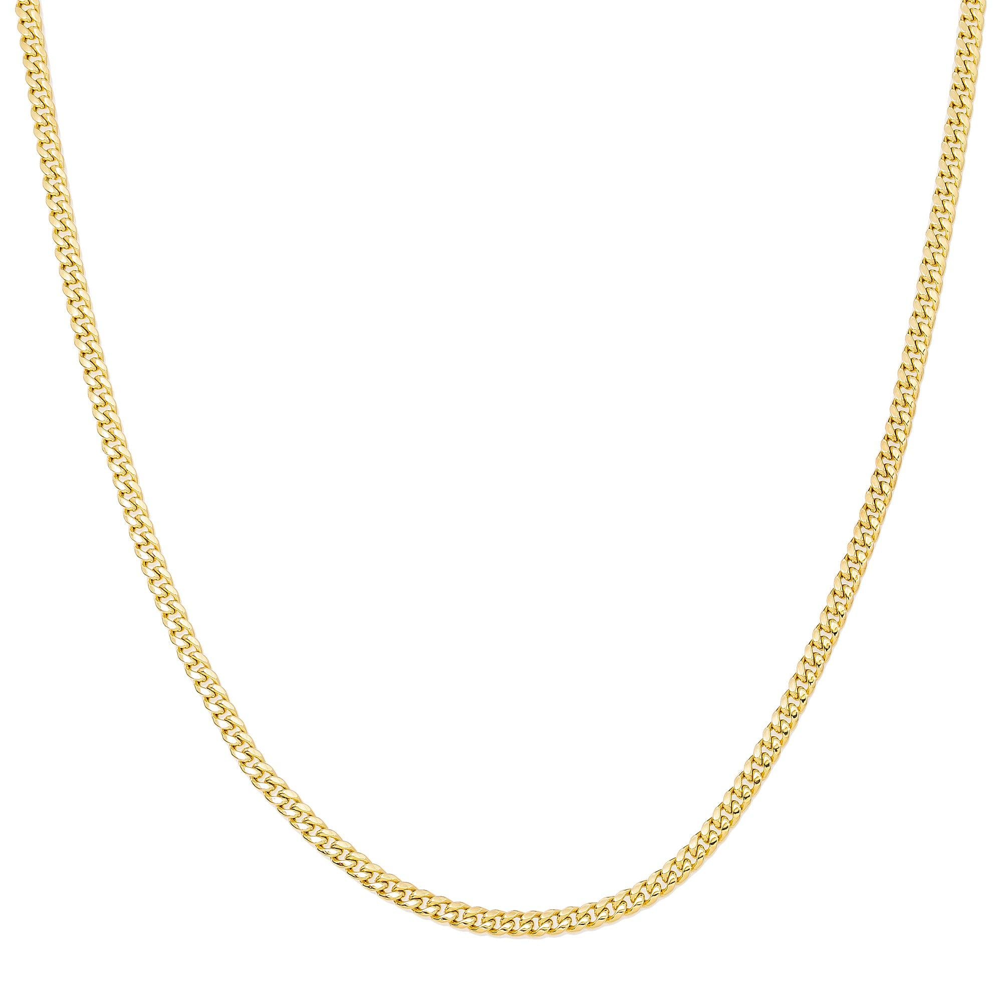 10k Yellow Gold 3mm Hollow Cuban Chain Available In Sizes 18"-26"