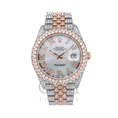 Rolex Datejust II Diamond Watch, 126331 41mm, White Mother of Pearl Diamond Dial With 19.25 CT Diamonds