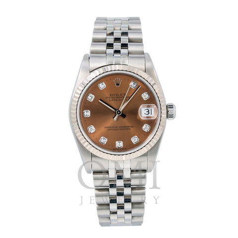 Rolex Lady-Datejust 68274 31MM Brown Diamond Dial With Stainless Steel Jubilee Bracelet