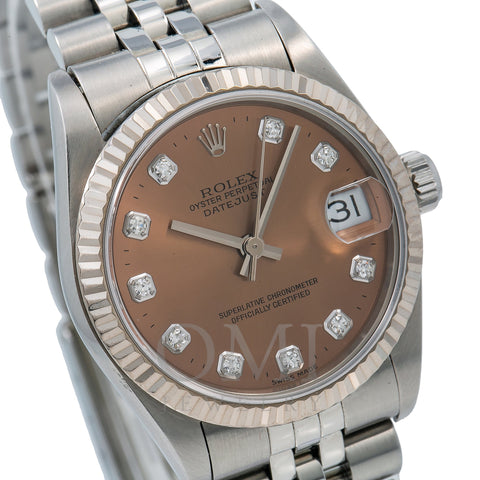 Rolex Lady-Datejust 68274 31MM Brown Diamond Dial With Stainless Steel Jubilee Bracelet
