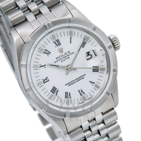 Rolex Oyster Perpetual Date 1500 34MM White Dial With Stainless Steel Jubilee Bracelet
