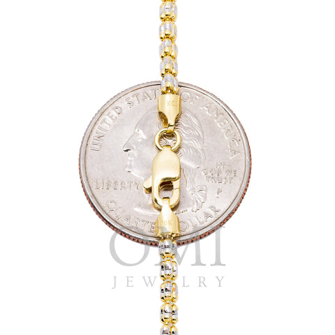 10K Yellow Gold 2.38mm Ice Chain Available In Sizes 18