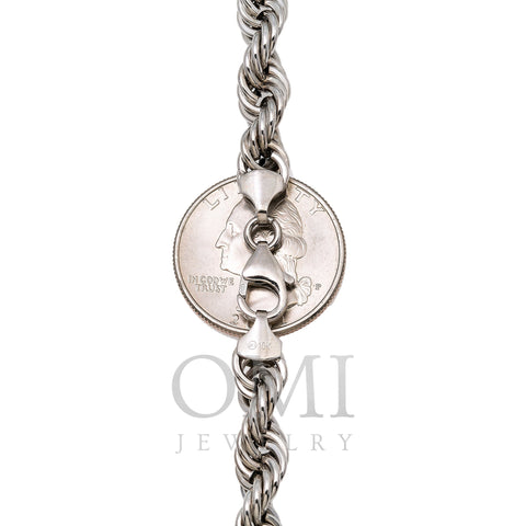10k White Gold 7mm Millennium Rope Chain Available In Sizes 18