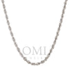 10k White Gold 5mm Hollow Rope Chain Available In Sizes 18"-26"