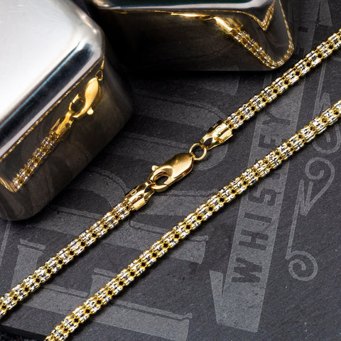 10K Yellow Gold  3.16mm Ice Chain Available In Sizes 18