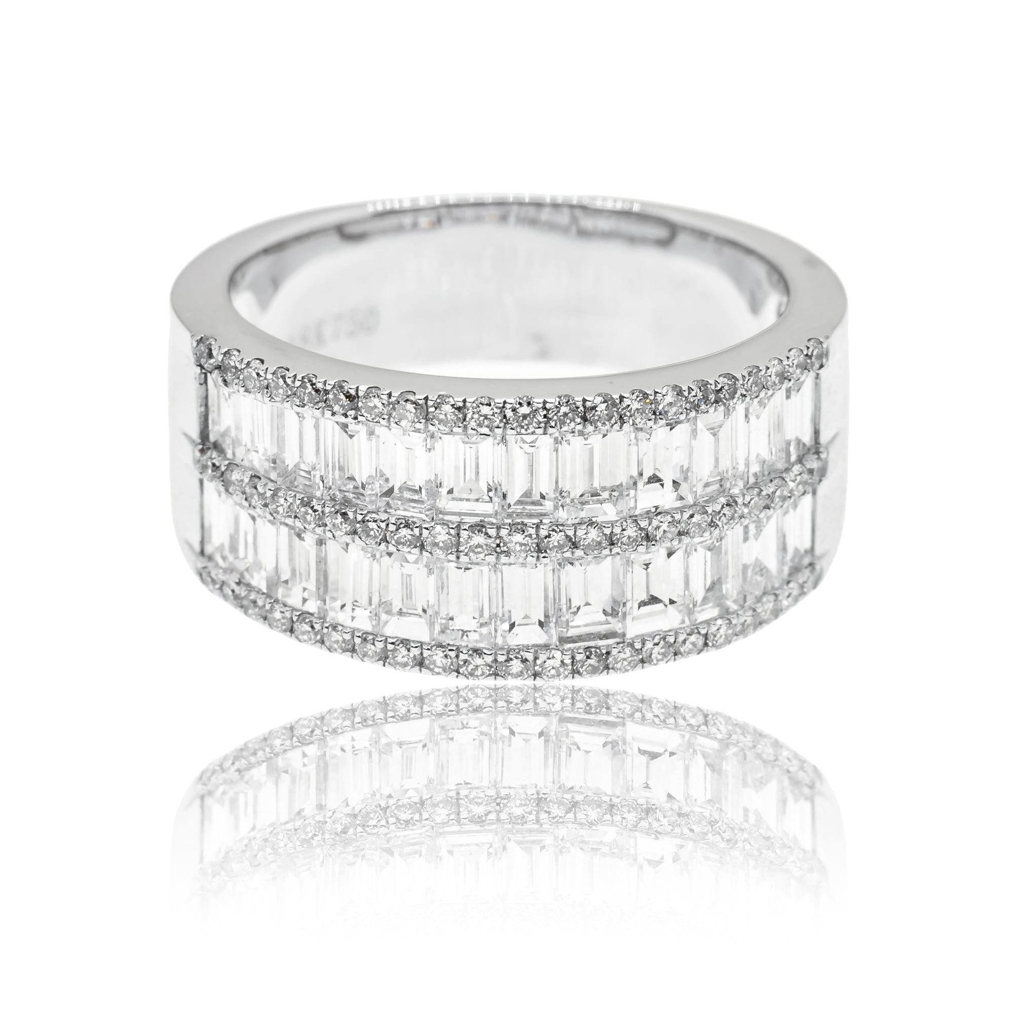 18K White Gold Ladies Ring with 2.56 CT Diamonds