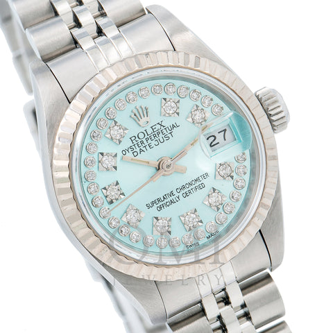 Rolex Lady-Datejust 26MM Blue Diamond Dial With Stainless Steel Bracelet