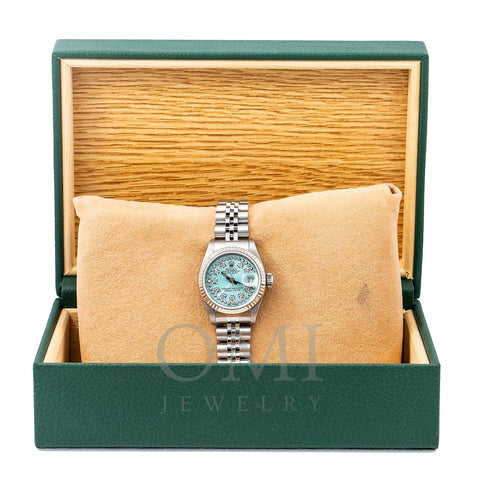 Rolex Lady-Datejust 26MM Blue Diamond Dial With Stainless Steel Bracelet