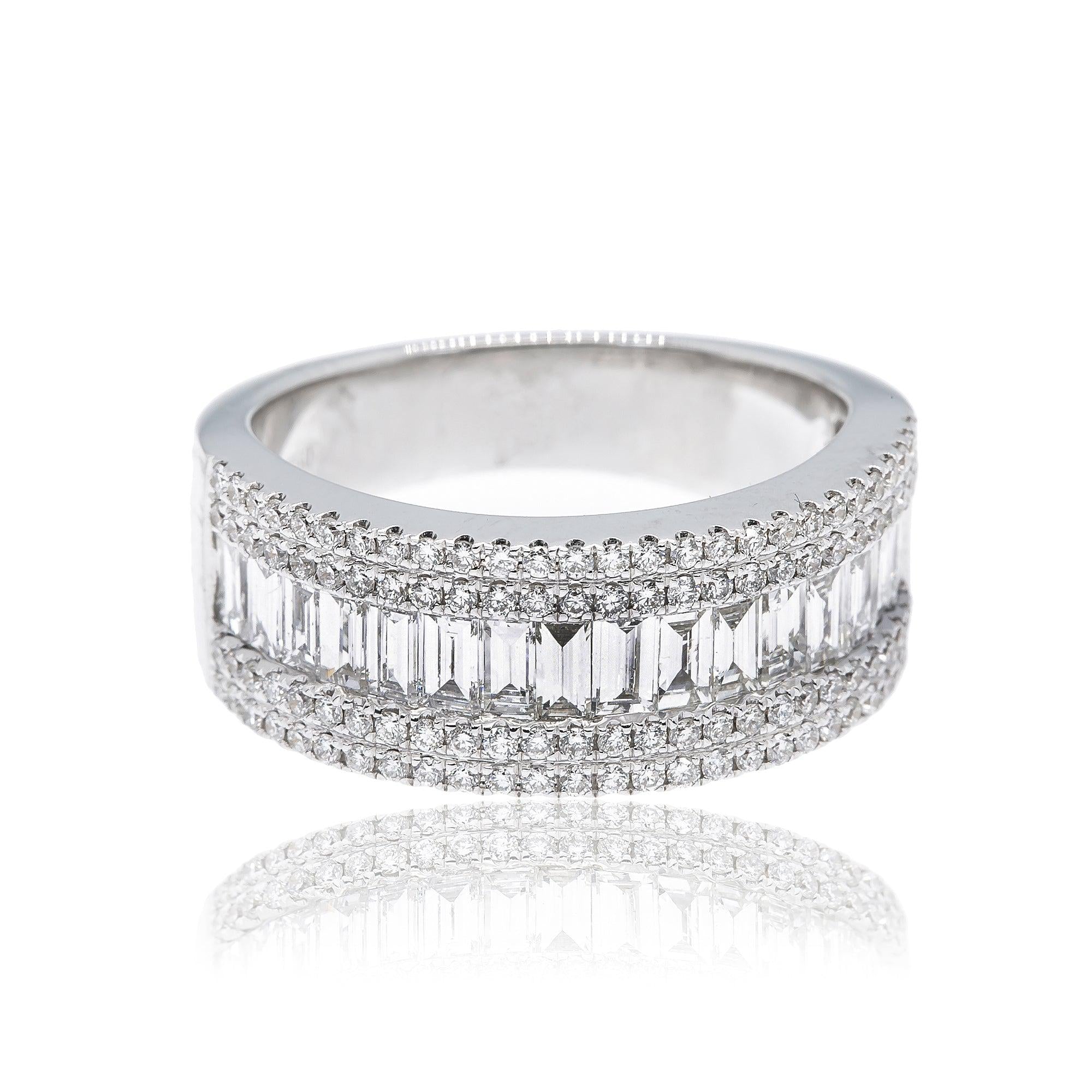 18K White Gold Ladies Ring with 1.57 CT Diamonds