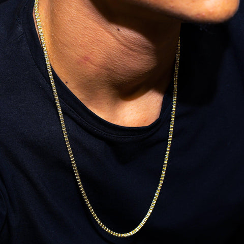 10K Yellow Gold  3.16mm Ice Chain Available In Sizes 18