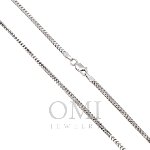 10k White Gold 2mm Hollow franco Chain Available In Sizes 18