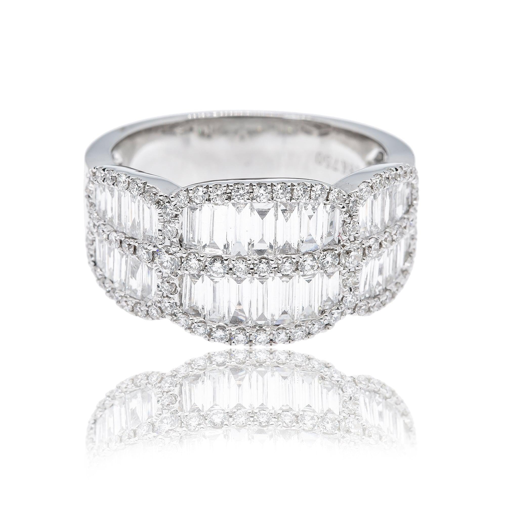 18K White Gold Ladies Ring with 1.46 CT Diamonds