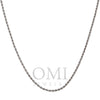 10k White Gold 2mm Hollow Rope Chain Available In Sizes 18"-26"